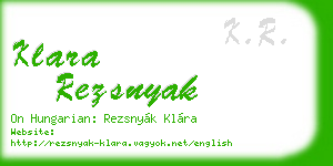 klara rezsnyak business card